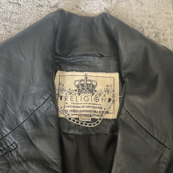 Religion Victorian style leather jacket - Picture 3 of 11